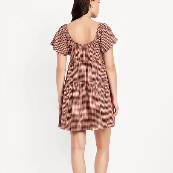 Old Navy Red Gingham Tiered Mini Dress | Size S - Picture 4 of 4